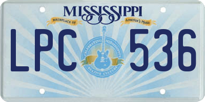 MS license plate LPC536