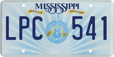 MS license plate LPC541