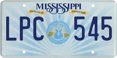 MS license plate LPC545