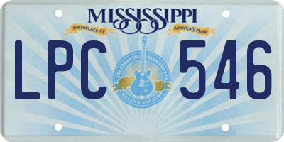 MS license plate LPC546