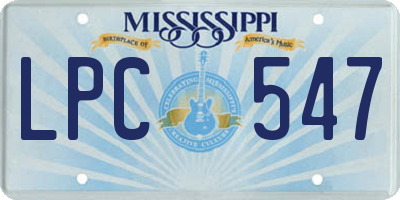 MS license plate LPC547