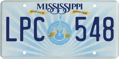 MS license plate LPC548
