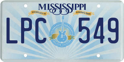 MS license plate LPC549