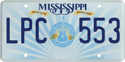 MS license plate LPC553