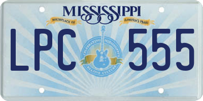 MS license plate LPC555