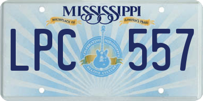MS license plate LPC557