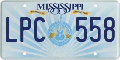 MS license plate LPC558