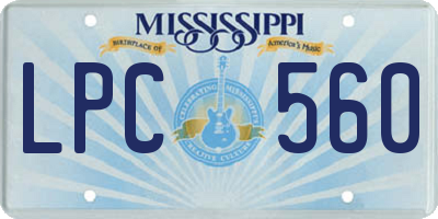 MS license plate LPC560
