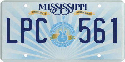 MS license plate LPC561