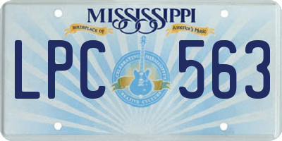 MS license plate LPC563
