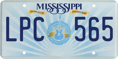 MS license plate LPC565
