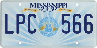 MS license plate LPC566