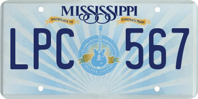 MS license plate LPC567