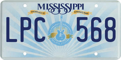 MS license plate LPC568