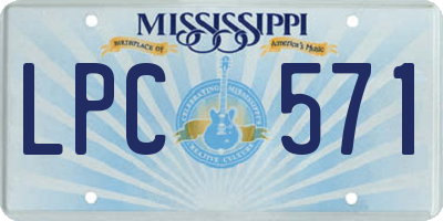 MS license plate LPC571