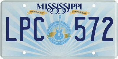 MS license plate LPC572