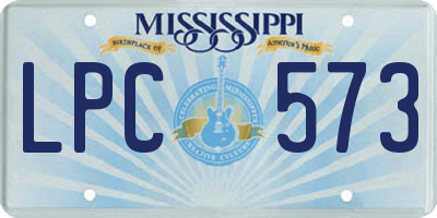 MS license plate LPC573