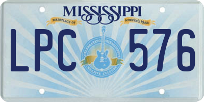 MS license plate LPC576