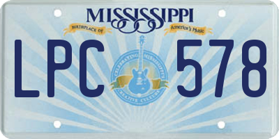MS license plate LPC578