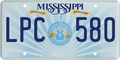 MS license plate LPC580