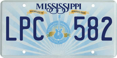 MS license plate LPC582