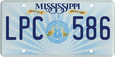 MS license plate LPC586