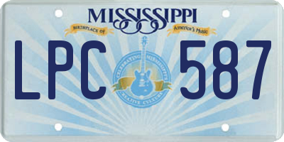 MS license plate LPC587