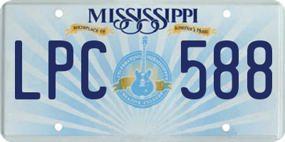 MS license plate LPC588