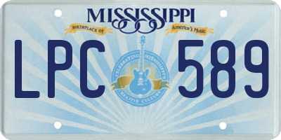 MS license plate LPC589