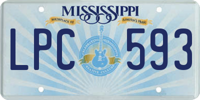 MS license plate LPC593