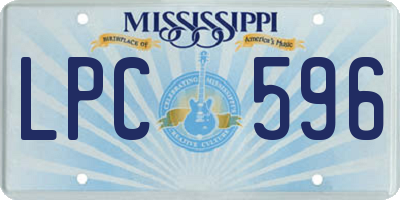 MS license plate LPC596