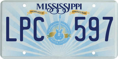 MS license plate LPC597