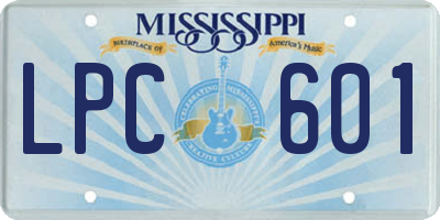 MS license plate LPC601