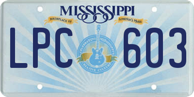 MS license plate LPC603