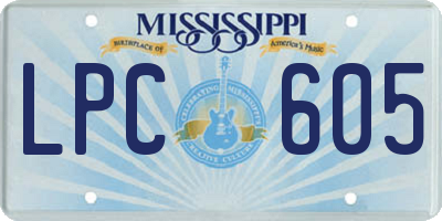 MS license plate LPC605