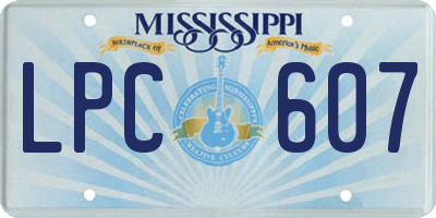 MS license plate LPC607