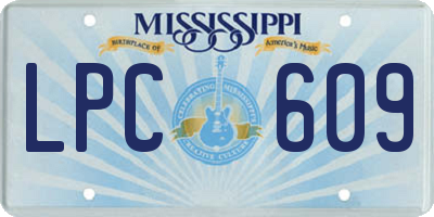 MS license plate LPC609
