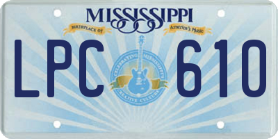 MS license plate LPC610