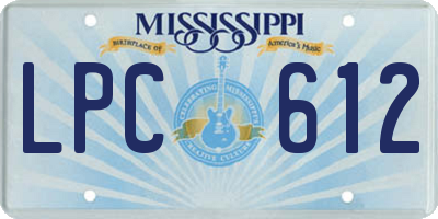 MS license plate LPC612