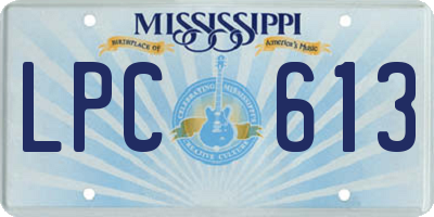 MS license plate LPC613
