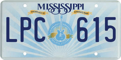 MS license plate LPC615