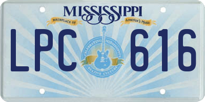 MS license plate LPC616