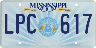MS license plate LPC617