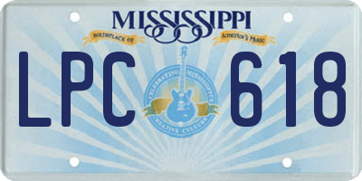 MS license plate LPC618