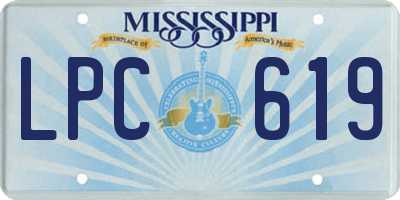 MS license plate LPC619