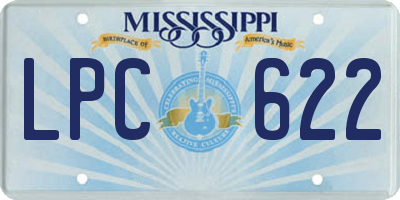 MS license plate LPC622