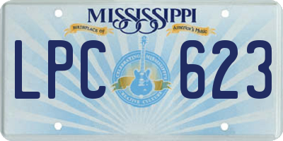 MS license plate LPC623