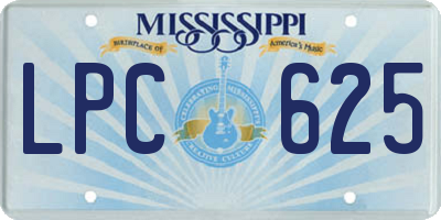 MS license plate LPC625