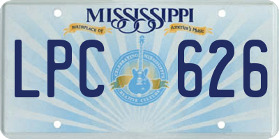MS license plate LPC626