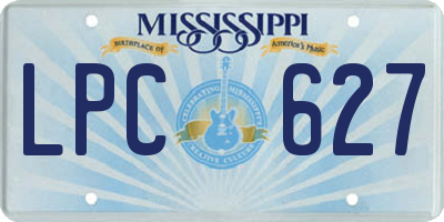 MS license plate LPC627